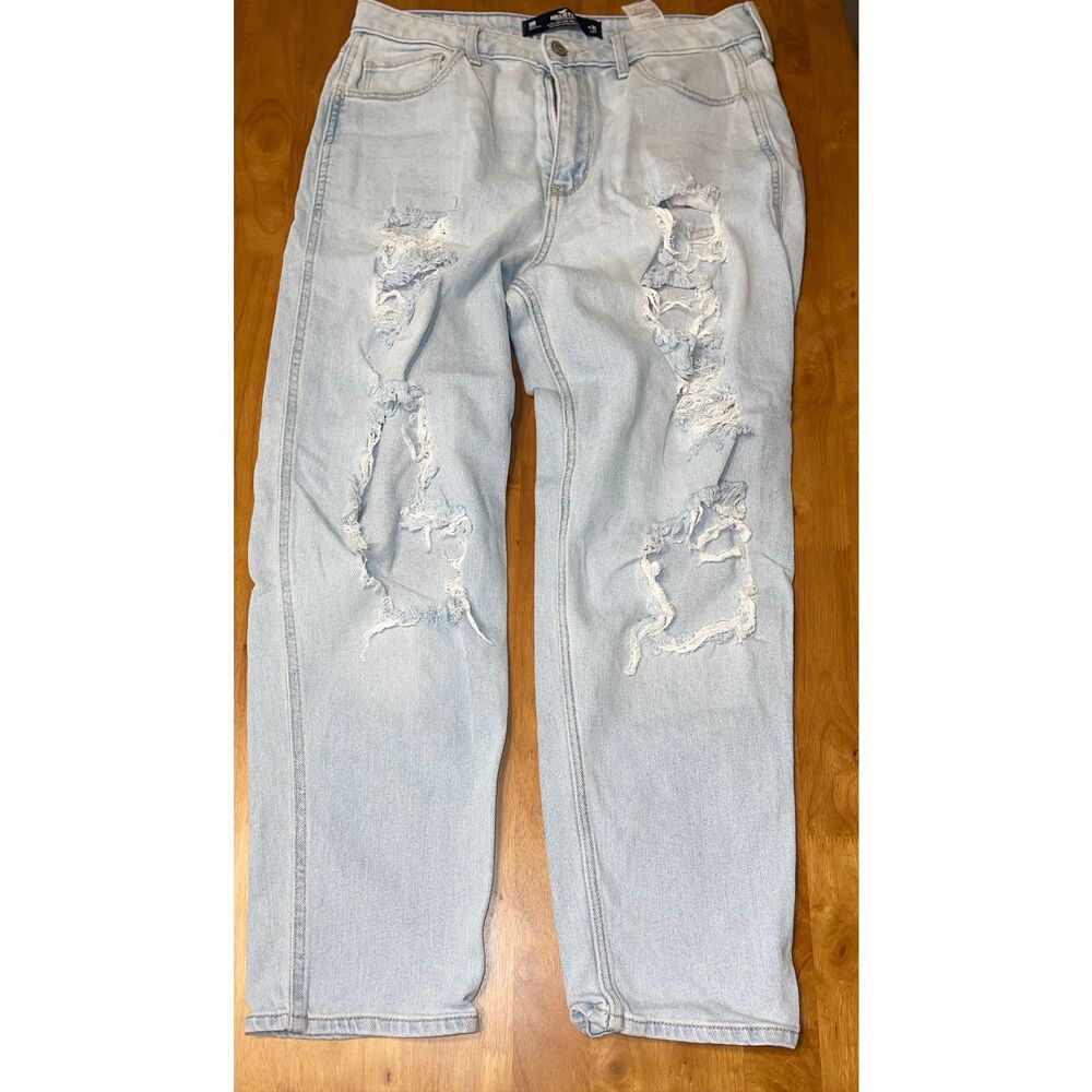 Hollister Ultra High Rise Mom Jeans Vintage Stretch 11R 30x27‎ Distressed Ripped